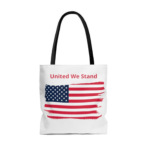 "United We Stand" Tattered Flag AOP Tote Bag