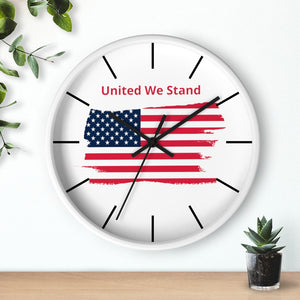 "United We Stand" Tattered Flag Wall clock