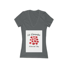 Load image into Gallery viewer, Memorial Day Poppies 4 - Women&#39;s Jersey Short Sleeve Deep V-Neck Tee
