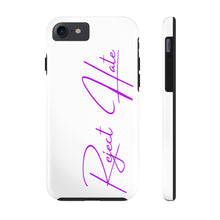 Load image into Gallery viewer, Reject Hate.  Purple.  Case Mate Tough Phone Cases
