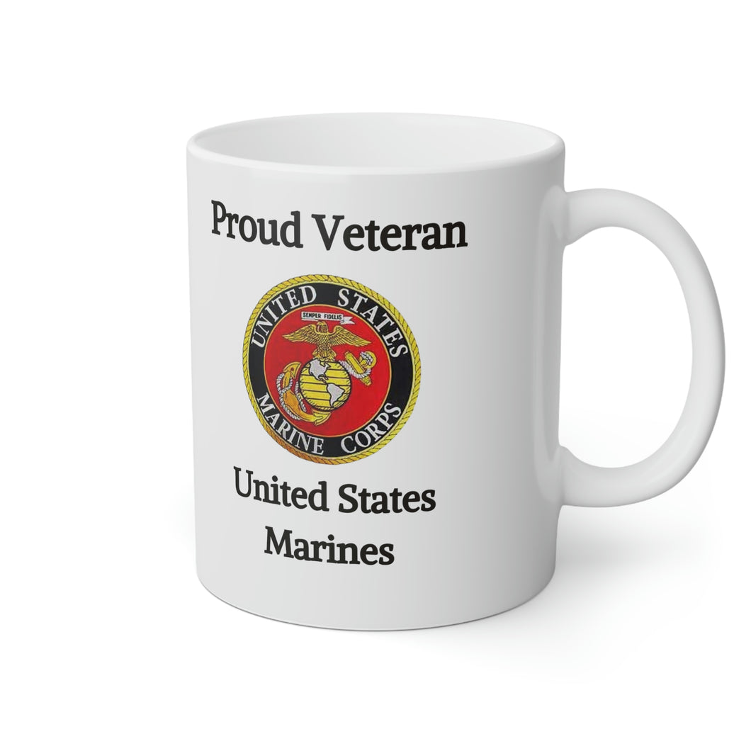Proud Veteran - U.S. Marines - White Mug, 11oz