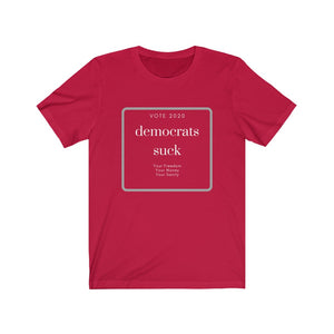 Media. Democrats. "Democrats Suck" Unisex Jersey Short Sleeve Tee - GRW Designs