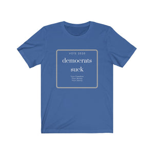 Media. Democrats. "Democrats Suck" Unisex Jersey Short Sleeve Tee - GRW Designs