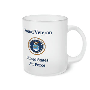 Proud Veteran - U.S.A.F. - Frosted Glass Mug