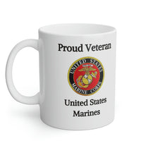 Load image into Gallery viewer, Proud Veteran - U.S. Marines - White Mug, 11oz

