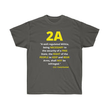 Load image into Gallery viewer, 2A - 2nd Amendment: U.S. Constitution Quote - Unisex Ultra Cotton Tee
