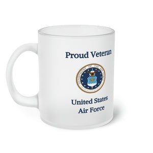 Proud Veteran - U.S.A.F. - Frosted Glass Mug