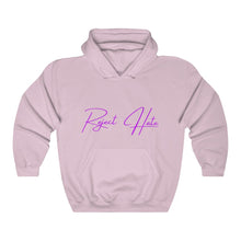 Load image into Gallery viewer, Reject Hate. Purple. Unisex Heavy Blend™ Hooded Sweatshirt
