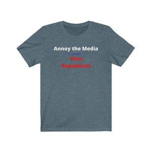 "Annoy the Media.  Vote Republican."  Unisex Jersey Short Sleeve Tee - GRW Designs