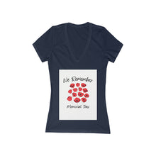 Load image into Gallery viewer, Memorial Day Poppies 4 - Women&#39;s Jersey Short Sleeve Deep V-Neck Tee
