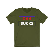 Load image into Gallery viewer, The Media. CNN. Politics.  &quot; CNN Sucks.&quot;  Unisex Jersey Short Sleeve Tee - GRW Designs
