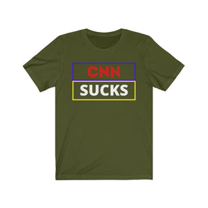 The Media. CNN. Politics.  " CNN Sucks."  Unisex Jersey Short Sleeve Tee - GRW Designs