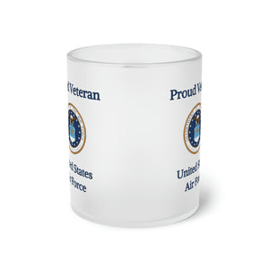 Proud Veteran - U.S.A.F. - Frosted Glass Mug