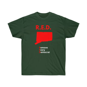 Connecticut - R.E.D. = Remove Every Democrat - Unisex Ultra Cotton Tee