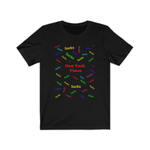 Load image into Gallery viewer, Politics.  Media.  &quot;New York Times, Sucks.&quot;  Unisex Jersey Short Sleeve Tee - GRW Designs
