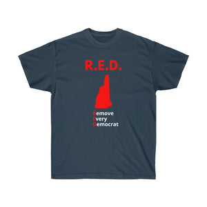 New Hampshire - R.E.D. = Remove Every Democrat - Unisex Ultra Cotton Tee