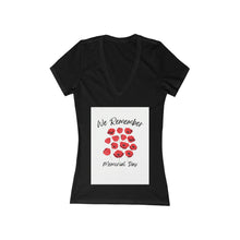 Load image into Gallery viewer, Memorial Day Poppies 4 - Women&#39;s Jersey Short Sleeve Deep V-Neck Tee

