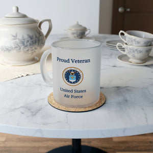 Proud Veteran - U.S.A.F. - Frosted Glass Mug