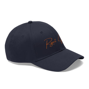 "Reject Hate." Orange. Unisex Twill Hat