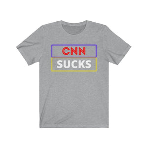 The Media. CNN. Politics.  " CNN Sucks."  Unisex Jersey Short Sleeve Tee - GRW Designs