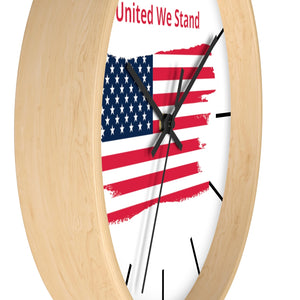 "United We Stand" Tattered Flag Wall clock