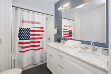 Load image into Gallery viewer, &quot;United We Stand&quot; Tattered Flag Shower Curtain
