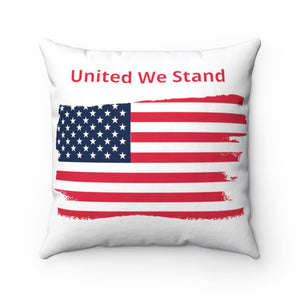 "United We Stand" Tattered Flag Spun Polyester Square Pillow